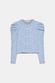 FLORAL KNIT SWEATER at Zara